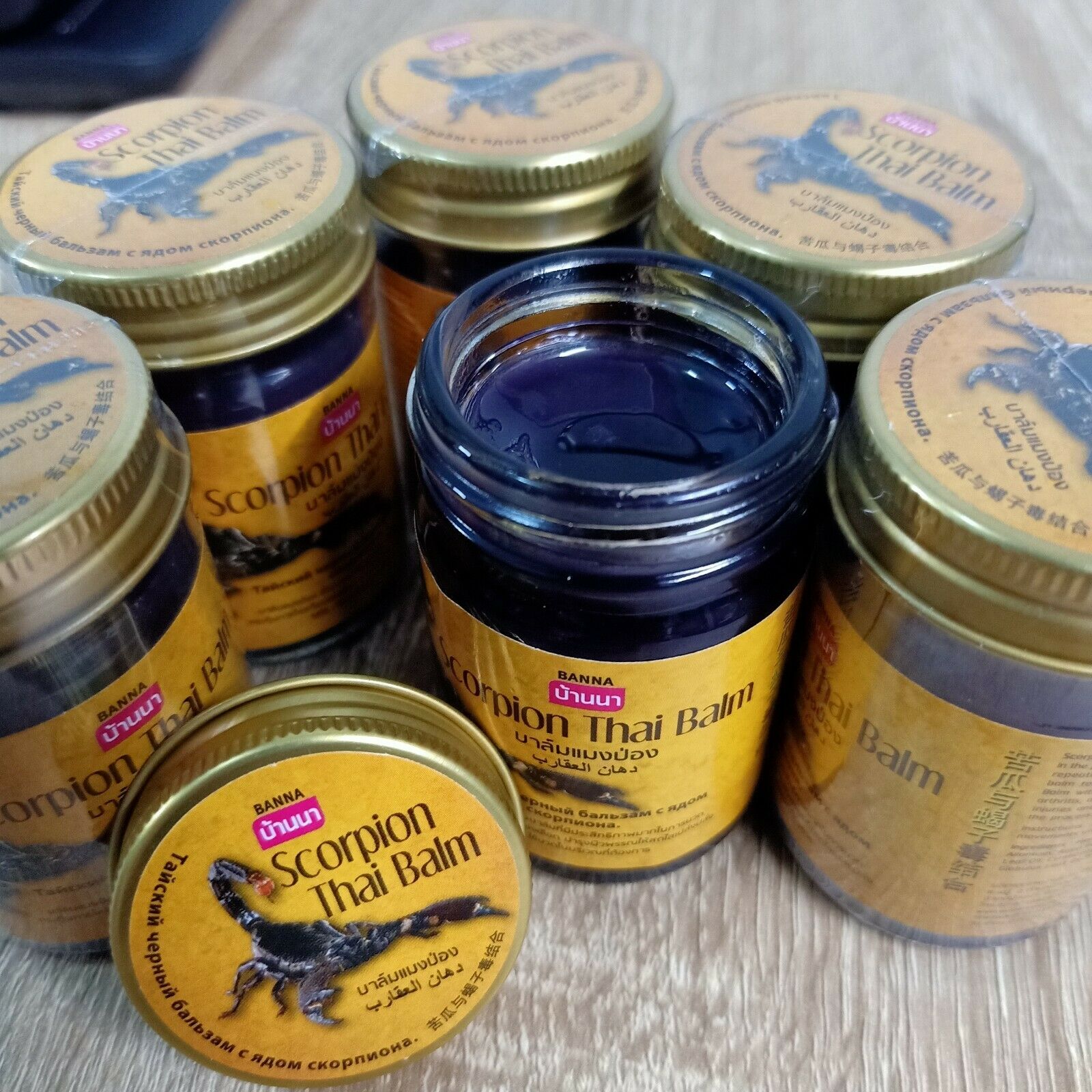 Тайский черный бальзам с ядом скорпиона BANNA Scorpion Thai Balm 50 гр. бальзам из Тайланда банна