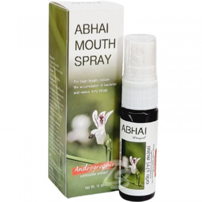 Тайский спрей от боли в горле с экстрактом Андрографиса и солодкой Abhai Mouth Spray Andrographis paniculata extract 15 мл. abhai mouth spray